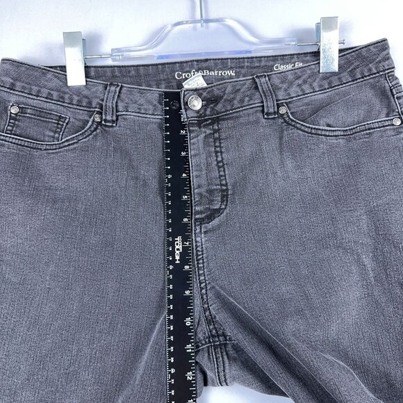 Croft & Barrow Straight Leg Jeans Womens Size 16 Short Classic Fit Stretch Black - Picture 8 of 12